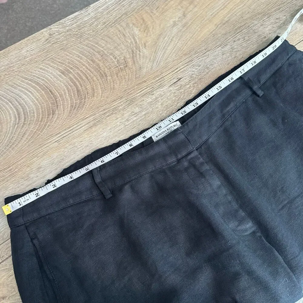 Banana Republic The Everyday Wide Leg Linen Pant Black XXL 713516